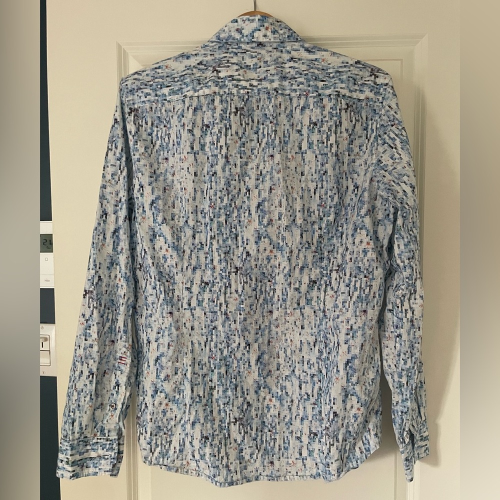 Desigual Blue and White Patterned 100% cotton Men’s Button down Shirt - Picture 5 of 11